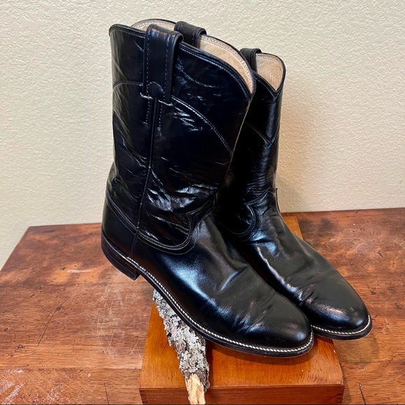 Justin Black Leather Boots - Picture 2 of 5